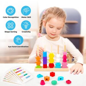 Montessori Wooden Beads Sequencing Toy Set
