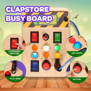 Clapstore Toys Montessori Spark Switch Busy Board with LED Light
