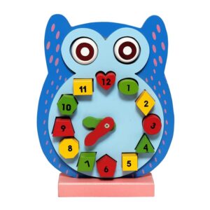 LUXURY ARTS - Owl Shape Wooden Clock for Kids