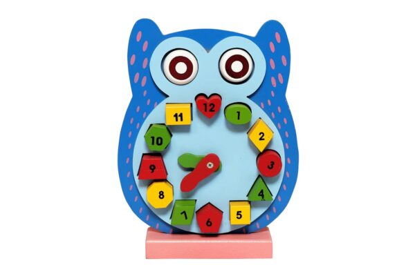 LUXURY ARTS - Owl Shape Wooden Clock for Kids