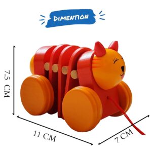 ZEROONECRAFT Wooden Pull Along Toys
