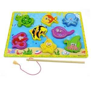 Wooden Magnetic Fishing Sea Animals