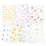 Kidbea Mulmul Cotton Muslin Jhabla Pack of 7 (New Born to 3 Months)