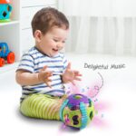 Intellibaby Premium Musical Sensory Grasping Rattle Ball for Newborns