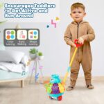 Zest 4 Toyz Pushing Toys for Kids Cord-Powered Push and Pull Along Octopus with Sound Walking Free Wheel