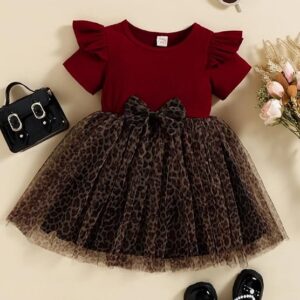 TAGAS Girl's Polyester Blend A-Line Knee-Length Dress