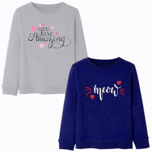Naughty Little® Branded Girls Printed All Season Sweatshirts