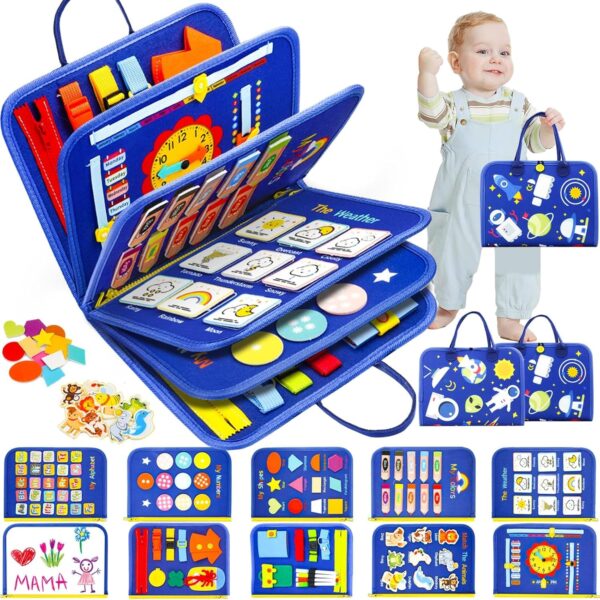 12 in 1 Toddler Busy Binder & Busy Book for Toddlers 1-3 Years