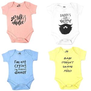 MA Baby Boys and Baby Girls Printed Cotton Baby Bodysuits