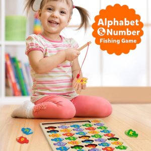 Coogam Magnetic Alphabet Numbers Fishing Game