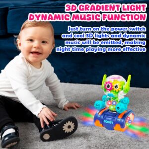 VGRASSP Electric Walking Transparent Gear Robot Toy