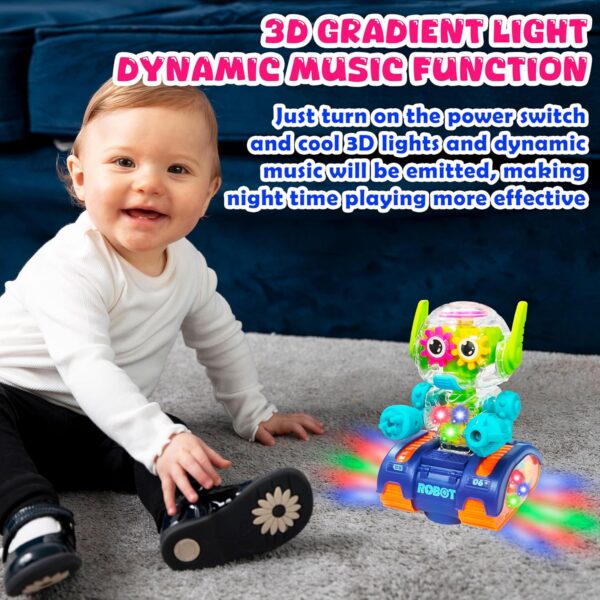 VGRASSP Electric Walking Transparent Gear Robot Toy