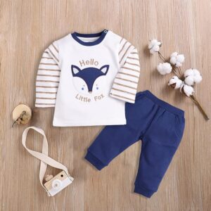 BABY GO Full Sleeve Cotton Baby Dress Regular T shirts Pant with Set