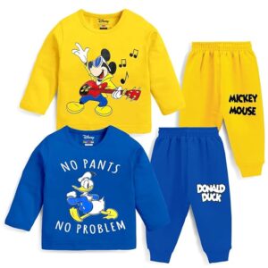 Baby Boy Regular Fit Cotton T-Shirts and Pyjamas Set