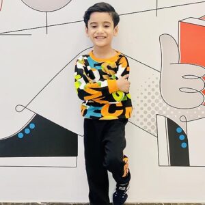 Boy's Cotton full Sleeves Printed Sweatshirt and Pant Set