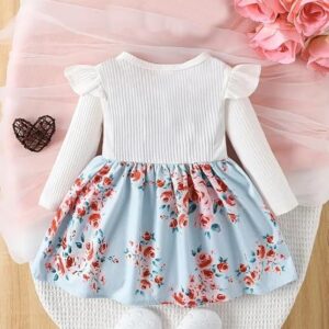 Buy & Try Girl's Lycra Printed Full Sleeve Short Frock Dress