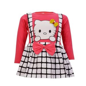CATCUB Girl's T-Shirt Knee Length Frock