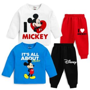Disney Boys Regular Fit Cotton T-Shirts and Pyjamas Set