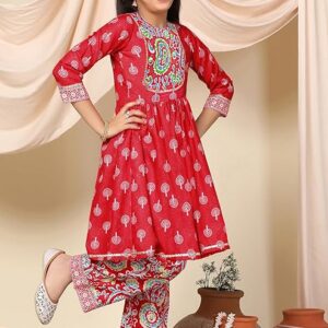 Fashion Dream Girl's Cotton Blend Salwar Suit Set