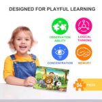 Fiddlys 54 Pcs Wood Jigsaw Puzzles for Kids