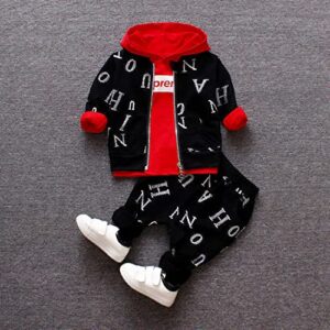 Full Sleeve Alphabet Text Print Hoodie T-shirt with Jacket