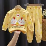 Full Sleeve Cute Cartoon Print T-Shirt & Pajama