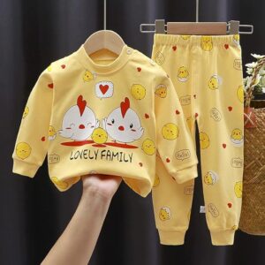 Full Sleeve Cute Cartoon Print T-Shirt & Pajama