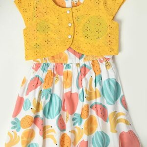 Girl's Cotton Fit and Flare Knee-Length Dress