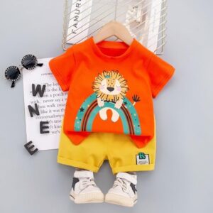 Googogaaga Boy's Cotton Printed T-Shirt with Shorts