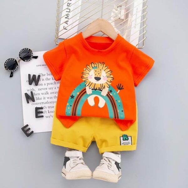 Googogaaga Boy's Cotton Printed T-Shirt with Shorts