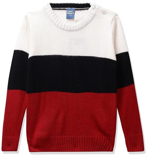 Jam & Honey Boy's Acrylic Round Neck Casual Sweater