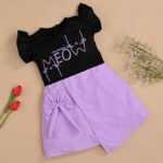 Knee Length Ruffle Short Sleeves Dress for Girls