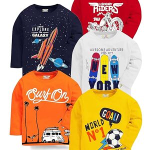 Kuchipoo Boys Full Sleeves Regular Fit Cotton T-Shirts