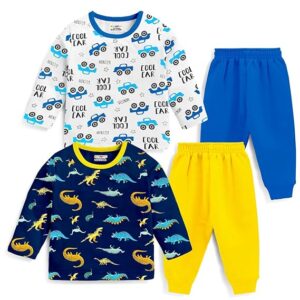 Kuchipoo Kids Regular Fit Cotton T-Shirts and Pyjamas Set