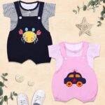 Newborn Baby Boy's Baby Girl's Cotton Dungaree Combo