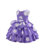 Baby-Girl's Satin Blend A-Line Knee-Length Pink Polka DOT Frock
