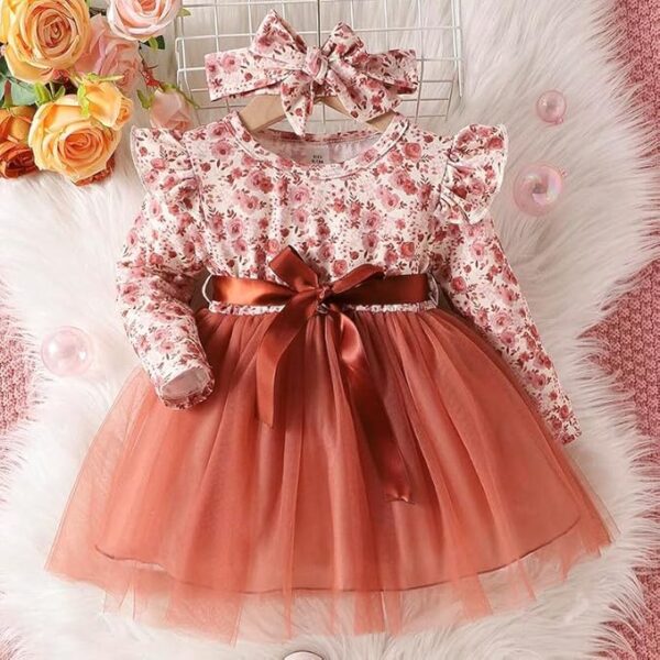 Niren Enterprise Miller Floral Printed Full Sleeve Cotton Baby Frock