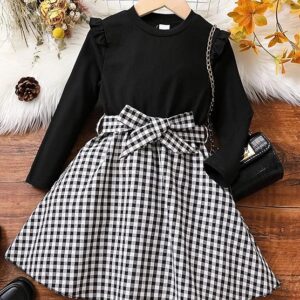 TAGAS Baby-Girl's Rib Fit and Flare Knee-Length Dress
