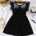 TAGAS Girl's Polyester Fit and Flare Midi Dress