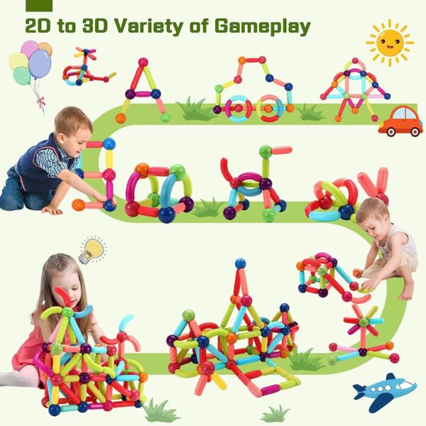 TOYTASTIC Magnetic Building Sticks Blocks Kids Toys