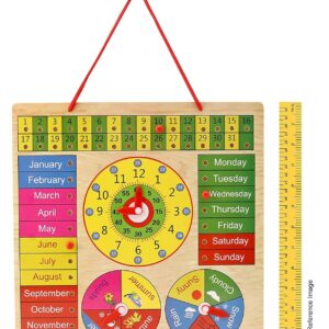 TRU TOYS Wooden Montessori Analog Clock for Kids