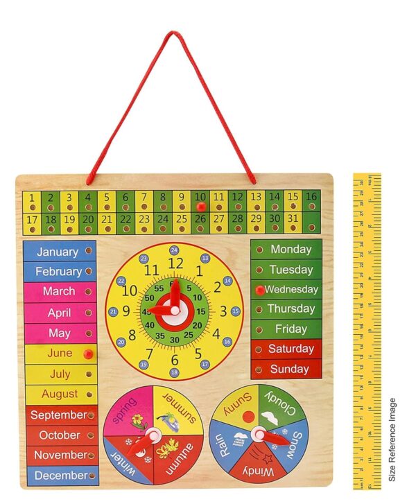 TRU TOYS Wooden Montessori Analog Clock for Kids