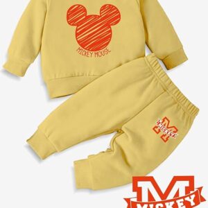 minicult Mickey cotton Kids Coordinated sweatshirt and pant set