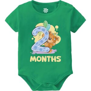 2 Months Birthday Teddy Theme Baby Romper