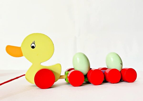 Prime Choice Toys Wooden Duck Egg Pull Along Toy