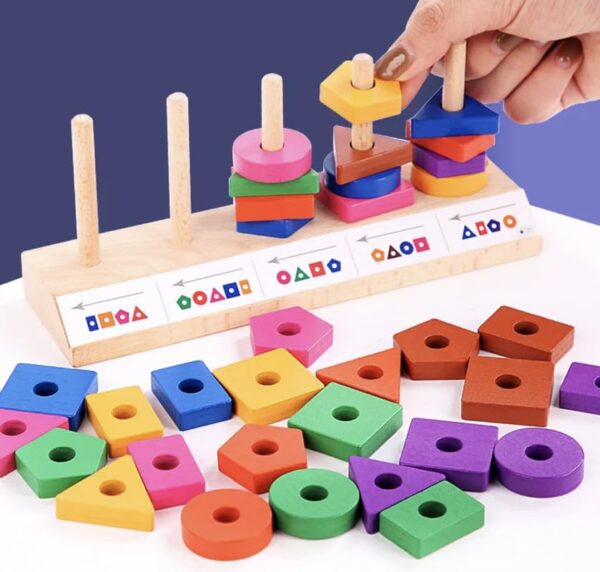 TOYARTSY Smart Activity Fun and Learning Geometrics - Shape Stacker