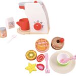 TOYARTSY Children Pretend Play Toys Wooden Coffee Maker