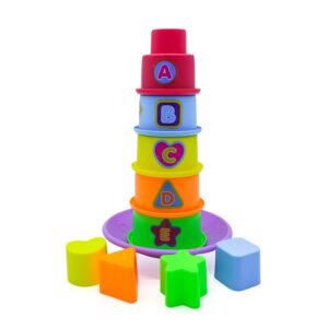 Lefan 5 Colourful Cups & Shapes-Learning- Stacking & Balancing Game