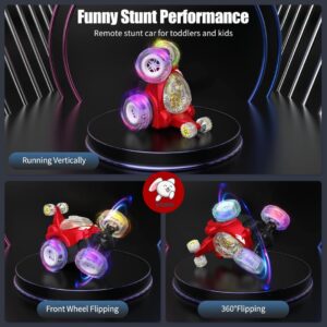 Storio Rechargeable Remote Control Rotating Rolling Stunt RC Car Toys for Kids