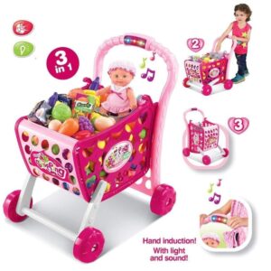 Ascetic 3 in 1 Kids Supermarket Shopping Cart